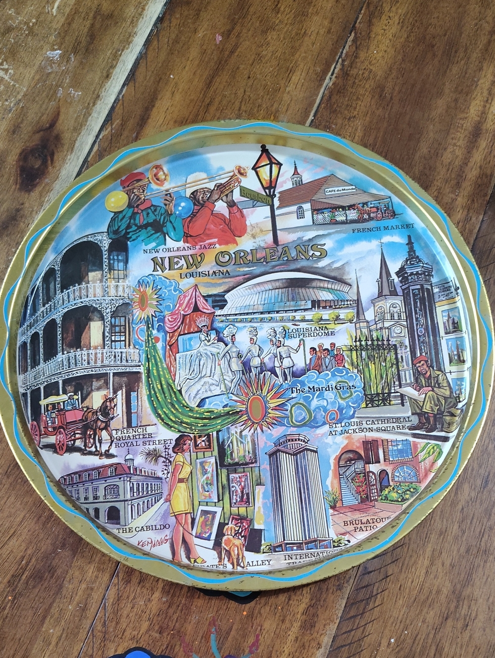 Vintage 1960s New Orleans Decorative Serving Tray
